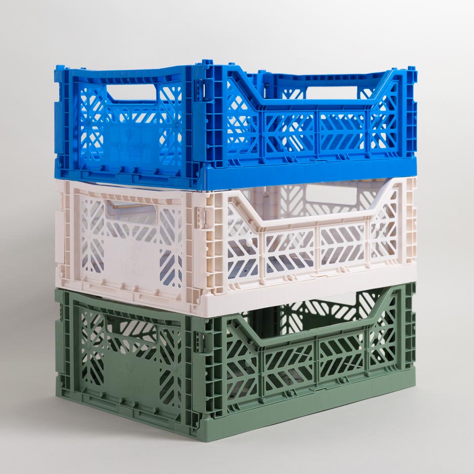 Aykasa Klappkisten midi, Farbkombination Electric Blue, Coconut Milk und Almond Green