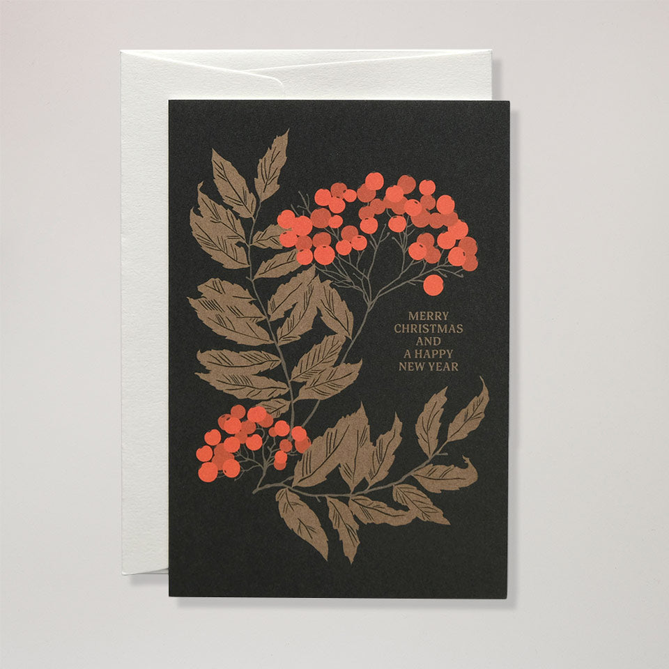 Haferkorn & Sauerbrey Weihnachtsgrußkarte Golden Leaves – Grußkarten