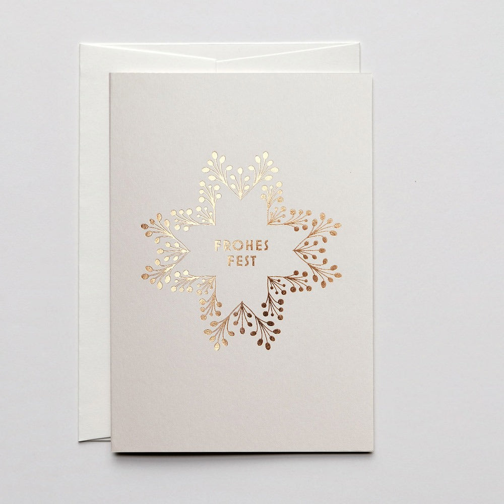 Haferkorn & Sauerbrey Weihnachtskarte Goldener Stern – Grußkarten