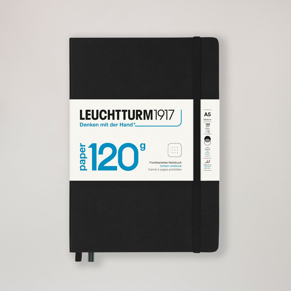Leuchtturm A5 Notizbuch 120g schwarz – Notizbuch