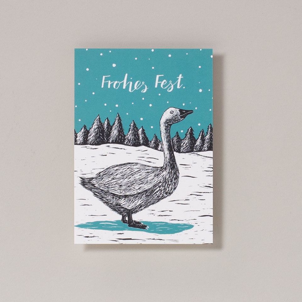 Katja Rub Weihnachtspostkarte Gans – Postkarte