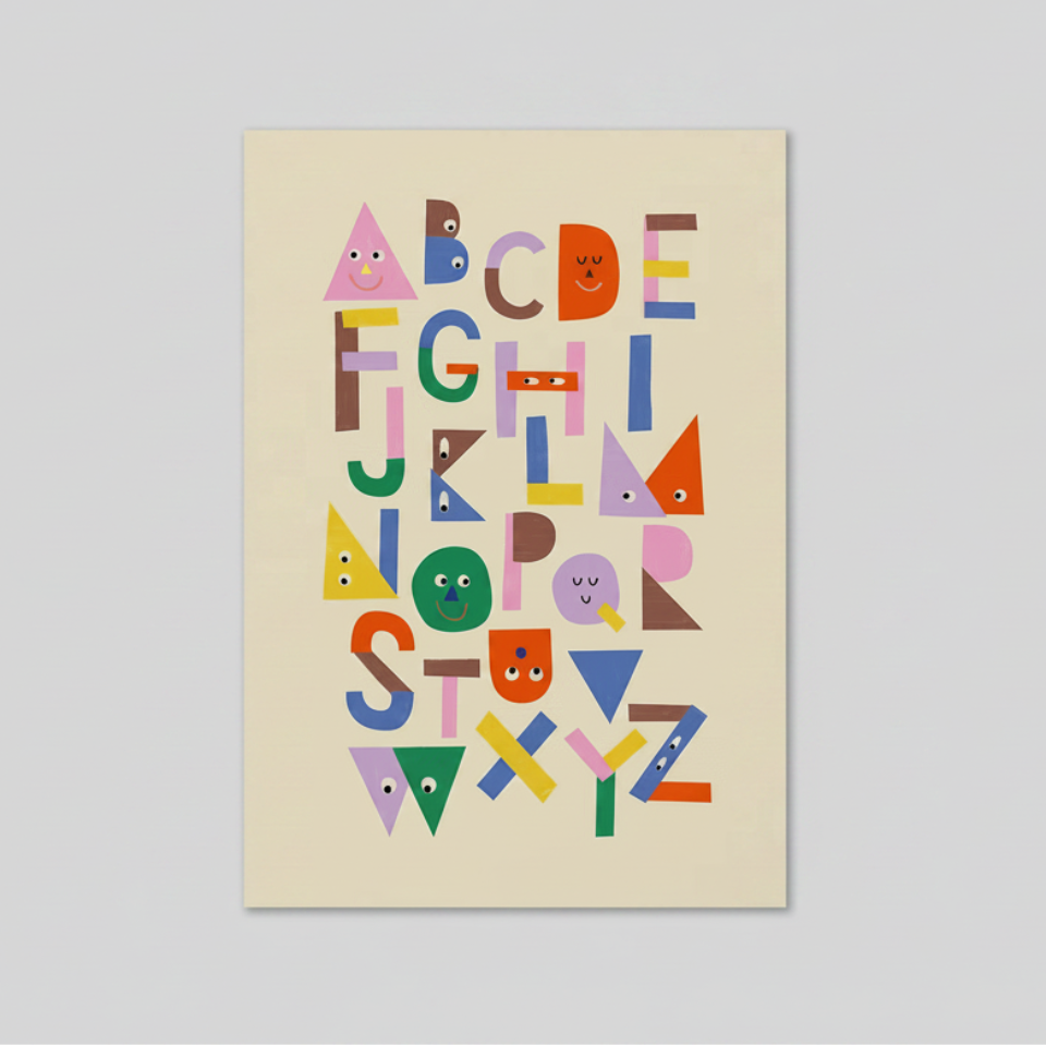Postkarte ABC Gesichter