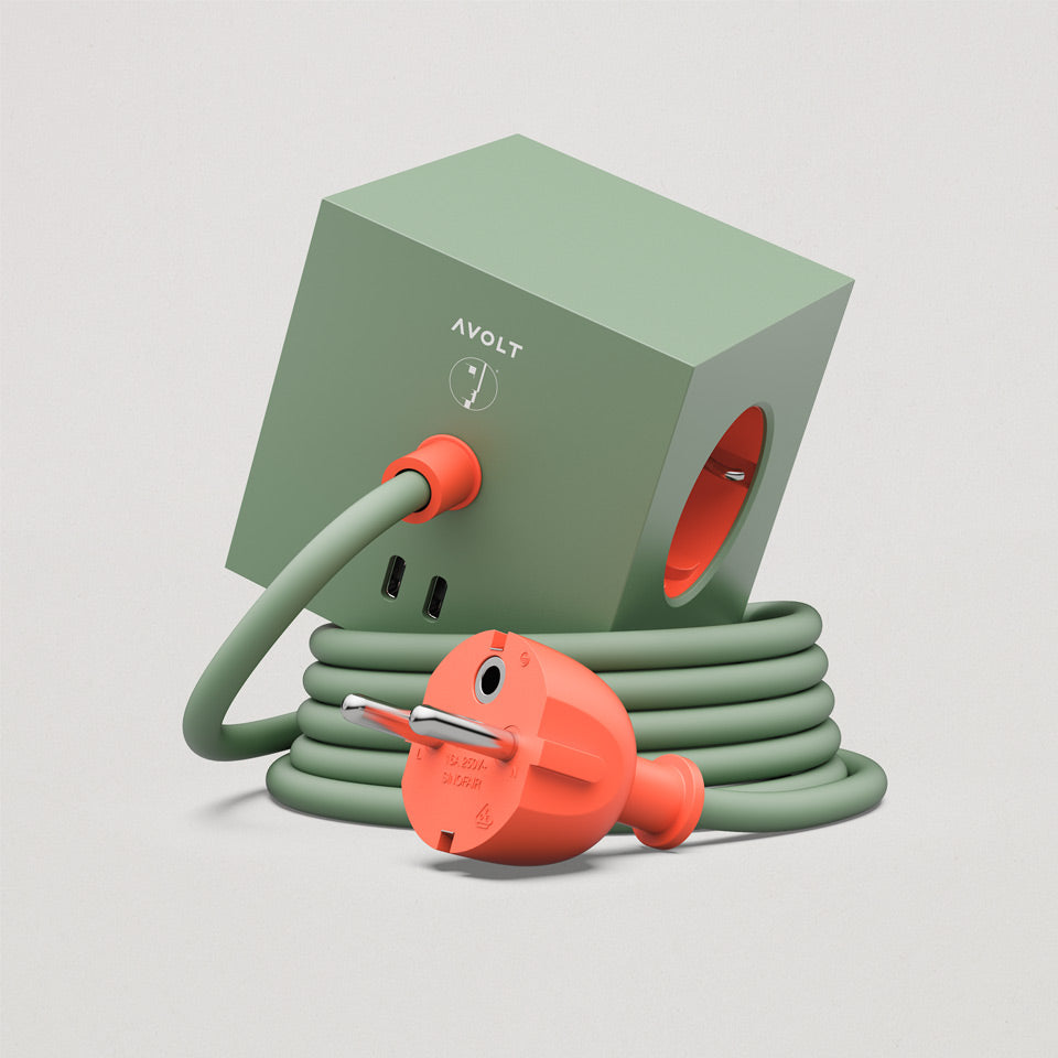 Avolt Square 1 Mehrfachsteckdose Bauhaus Edition Gecko Bloom – Steckdosen