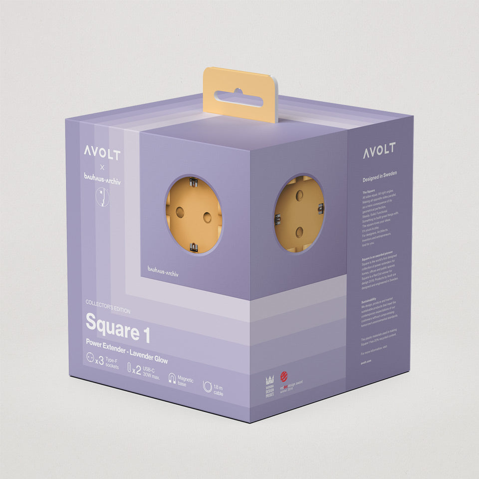 Avolt Square 1 Mehrfachsteckdose Bauhaus Edition Lavender Glow – Steckdosen
