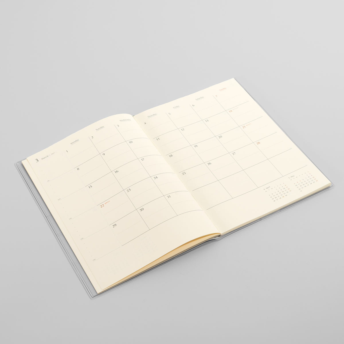 Detailansicht der Monatsübersicht im Scenery Monatskalender