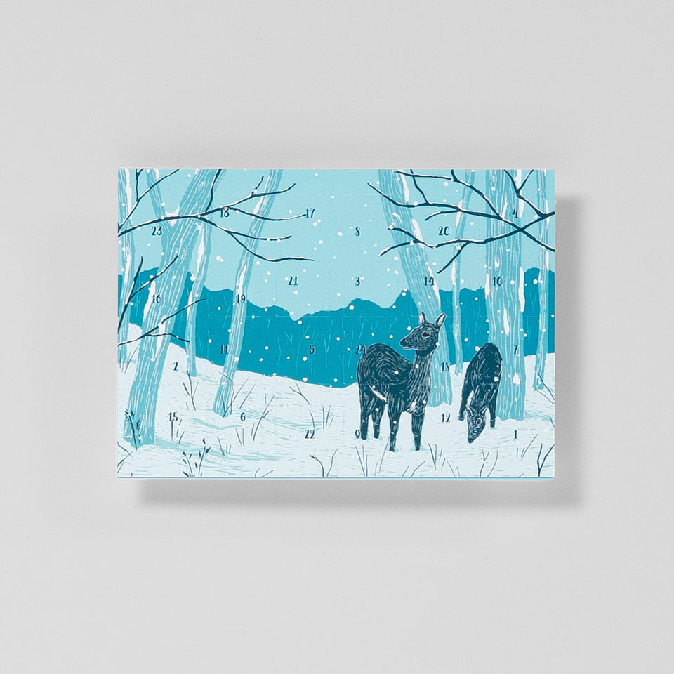Katja Rub Postkarte Adventskalender Rehe – Postkarte