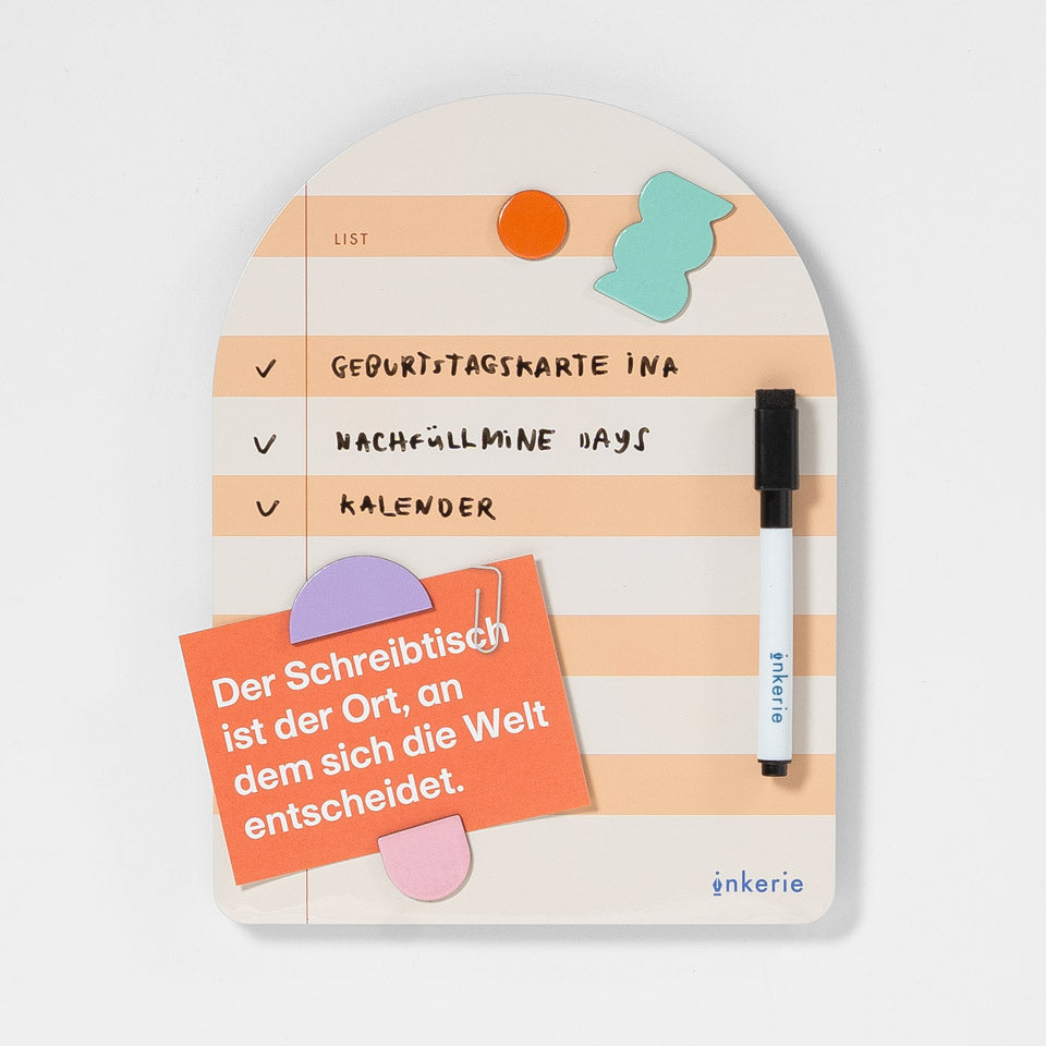 Kikkerland Notiztafel magnetisch mit Stift – Memoboard