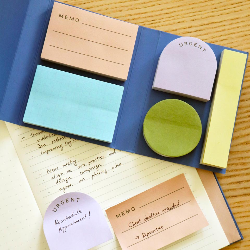 Kikkerland Klebezettel 5er Set – Sticky Notes & Sticker