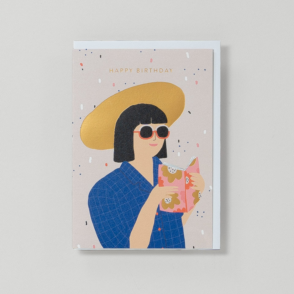 Lagom Geburtstagskarte Happy Birthday Girl mit Buch – Grußkarte