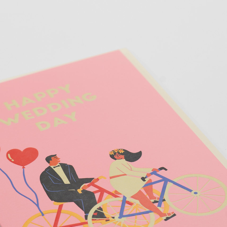 Lagom Hochzeitskarte Happy Wedding Day Fahrrad – Grußkarte