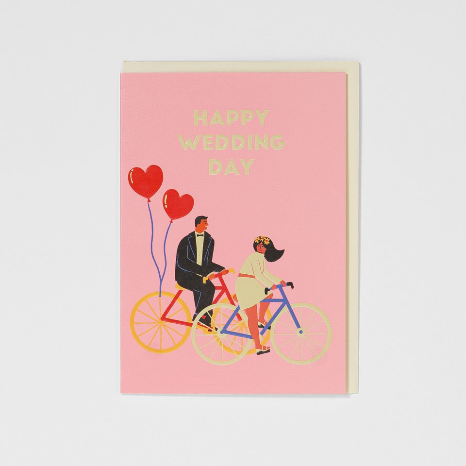 Lagom Hochzeitskarte Happy Wedding Day Fahrrad – Grußkarte