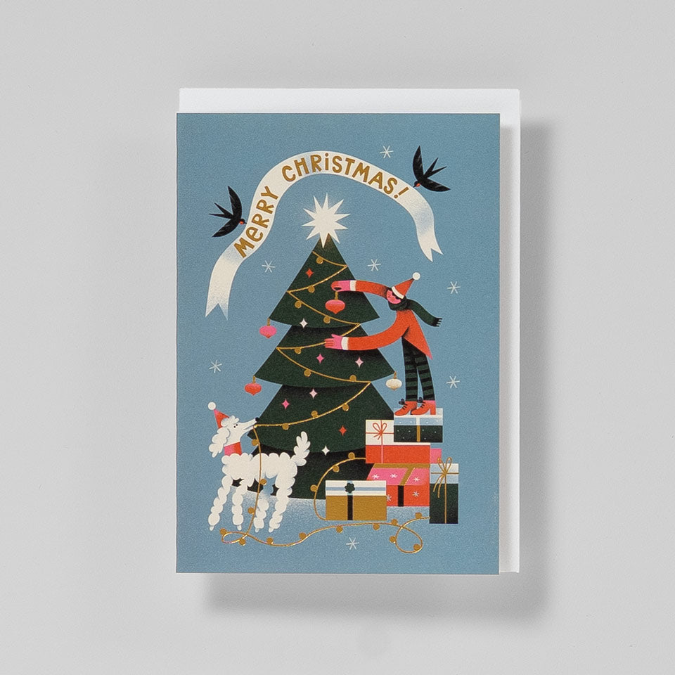 Lagom Weihnachtskarte Merry Christmas Pudel – Grußkarte