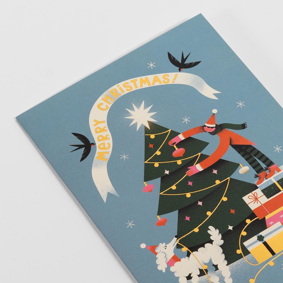Lagom Weihnachtskarte Merry Christmas Pudel – Grußkarte