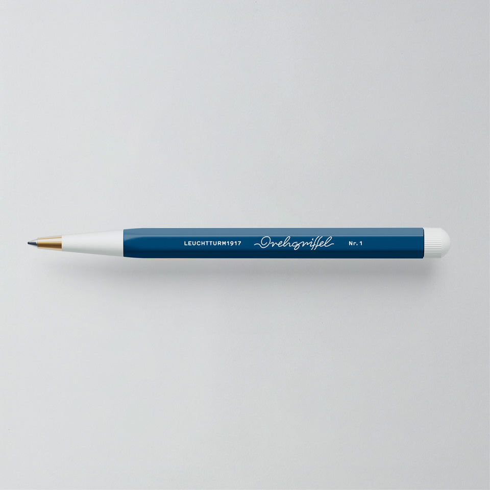 Leuchtturm Drehgriffel Gelschreiber in Indigo, Aufsicht #Farbe_Indigo