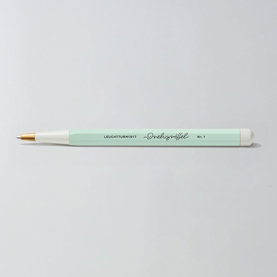 Leuchtturm Drehgriffel Kugelschreiber in Mint Green, Aufsicht #Farbe_Mint Green