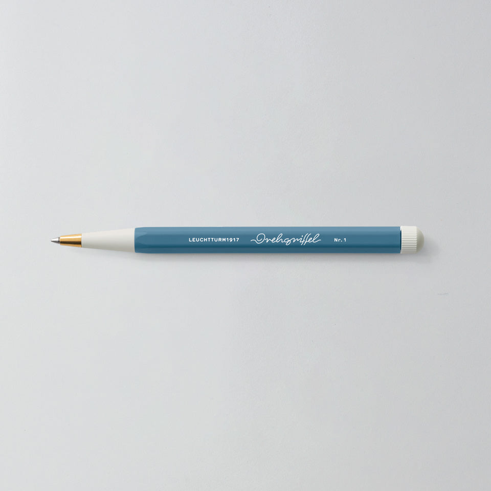 Leuchtturm Drehgriffel Gelschreiber in Stone Blue, Aufsicht #Farbe_Stone Blue