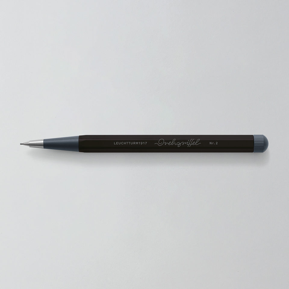 Leuchtturm Drehgriffel Bleistift 0,7 mm in Schwarz, Aufsicht #Farbe_Schwarz
