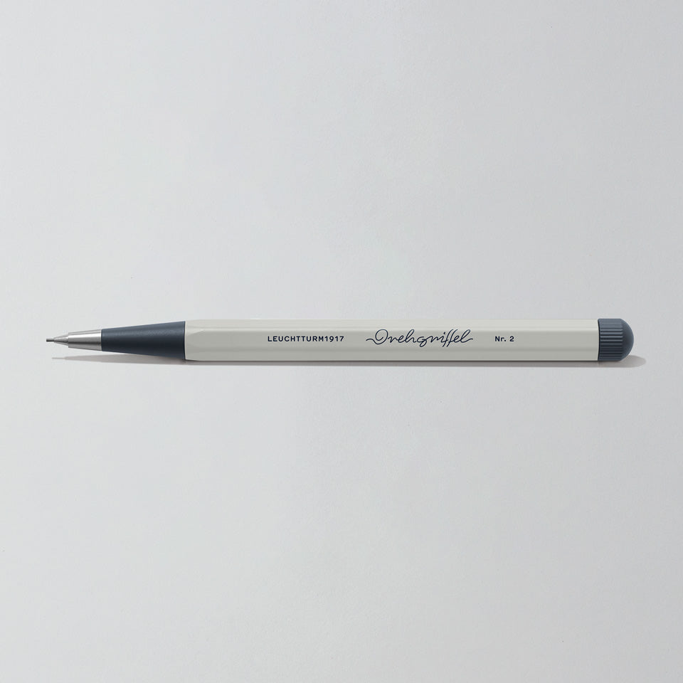Leuchtturm Drehgriffel Bleistift 0,7 mm in Light Grey, Aufsicht #Farbe_Light Grey
