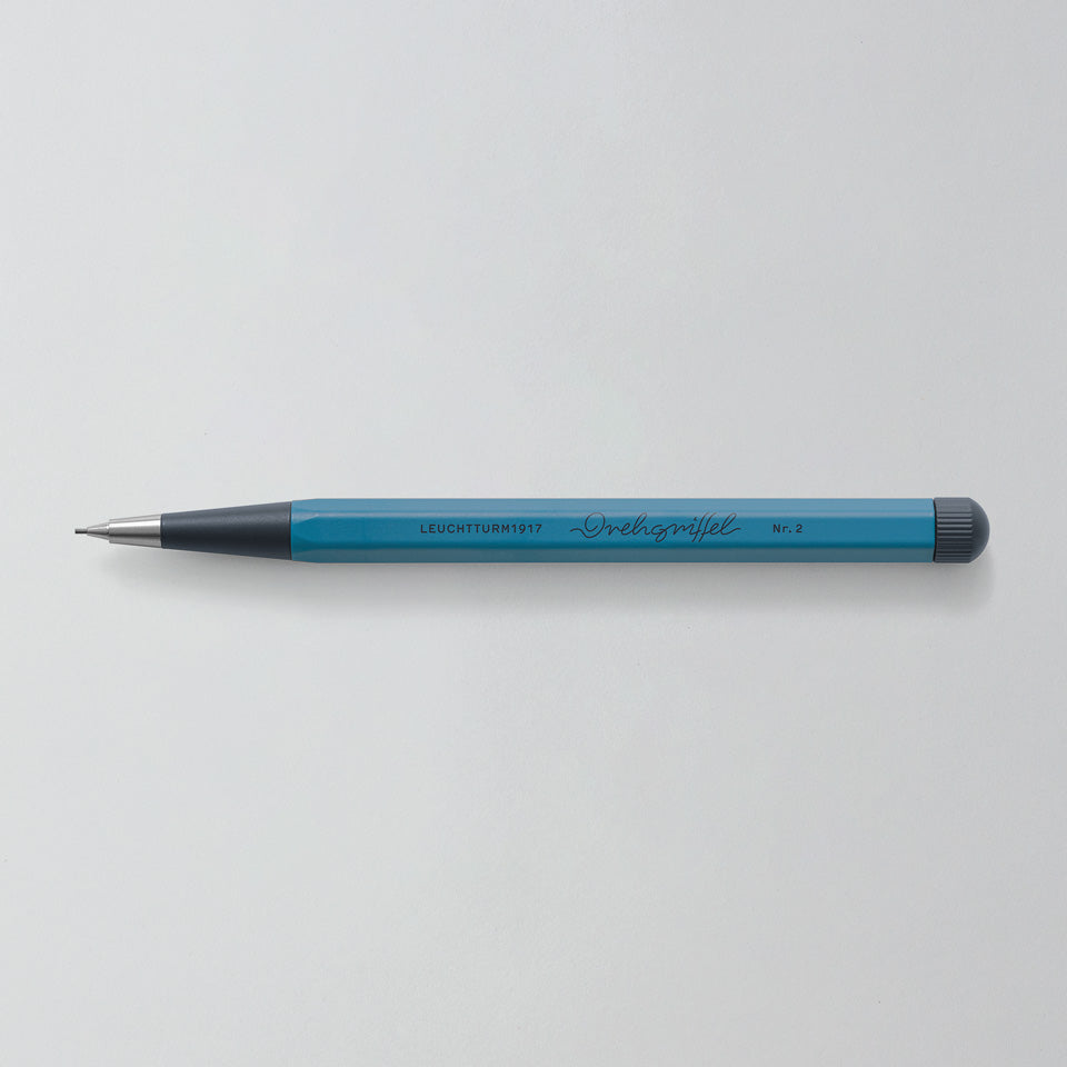Leuchtturm Drehgriffel Bleistift 0,7 mm in Stone Blue, Aufsicht #Farbe_Stone Blue