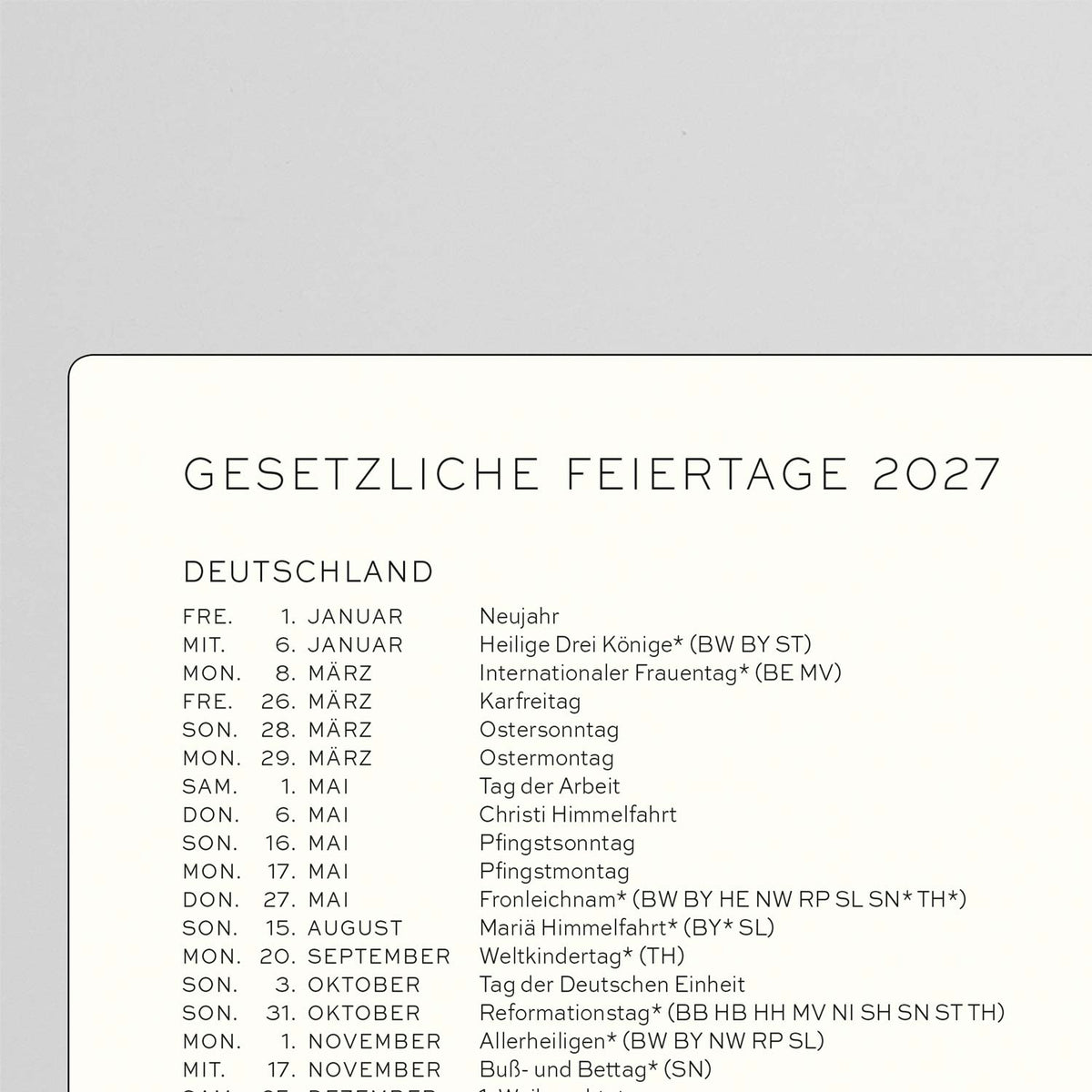 18 Monate Akademischer Wochenplaner 2026/2027