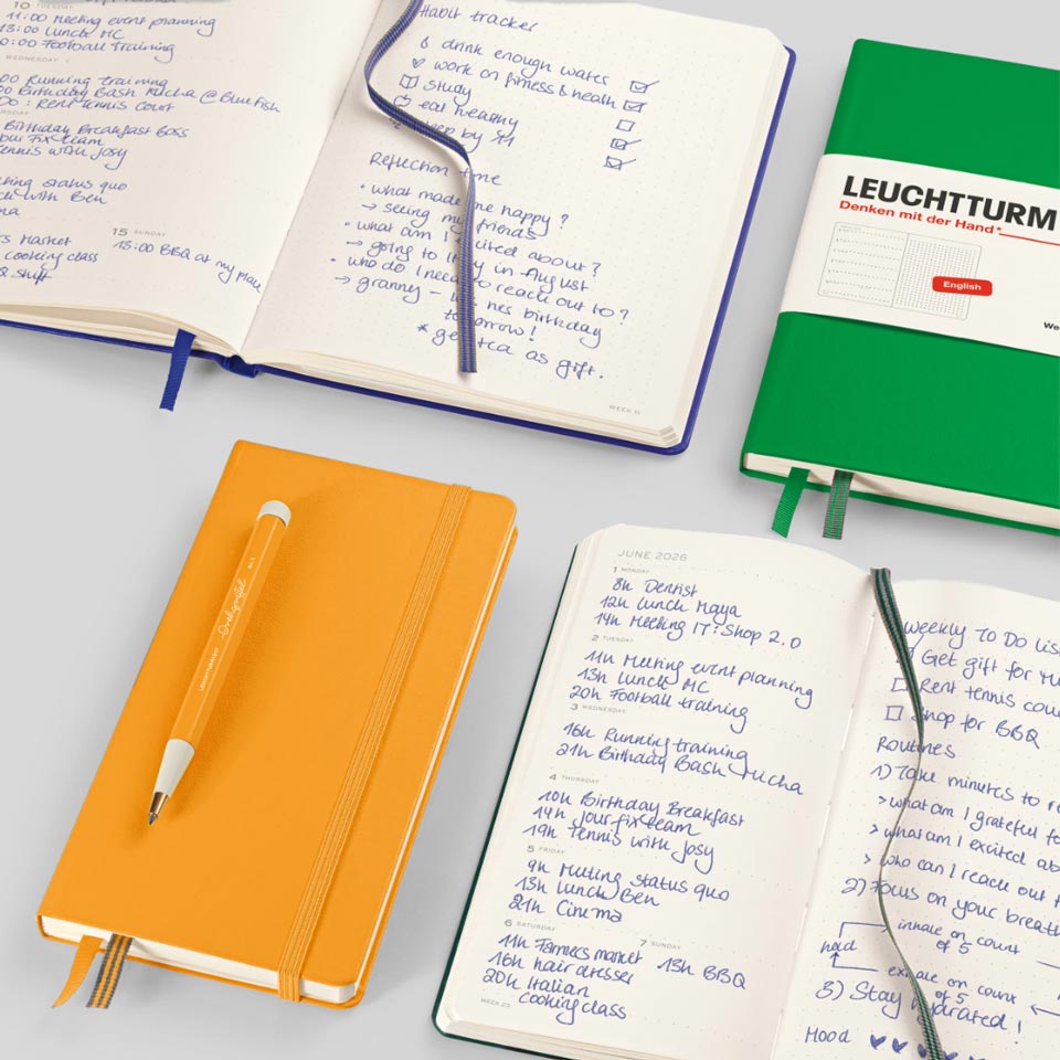 Leuchtturm Wochenkalender und Notizbuch 2026 gepunktet – Wochenkalender