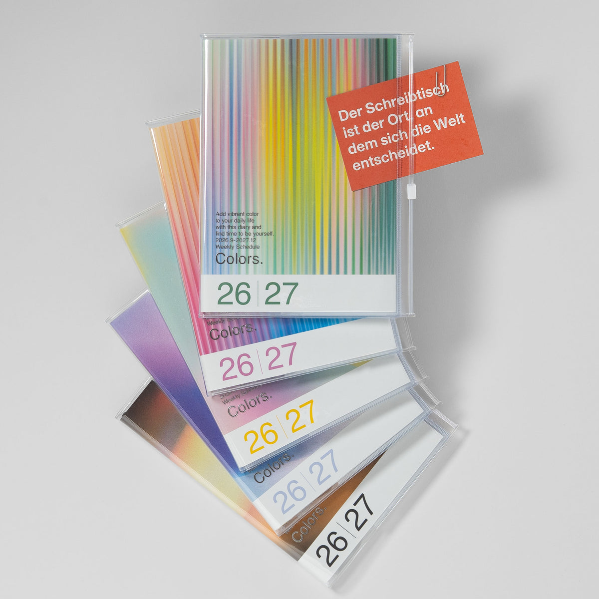 Mark's Taschenkalender A5 2026/27 Verlauf „Colors.", Farbübersicht aller Verlaufsfarben