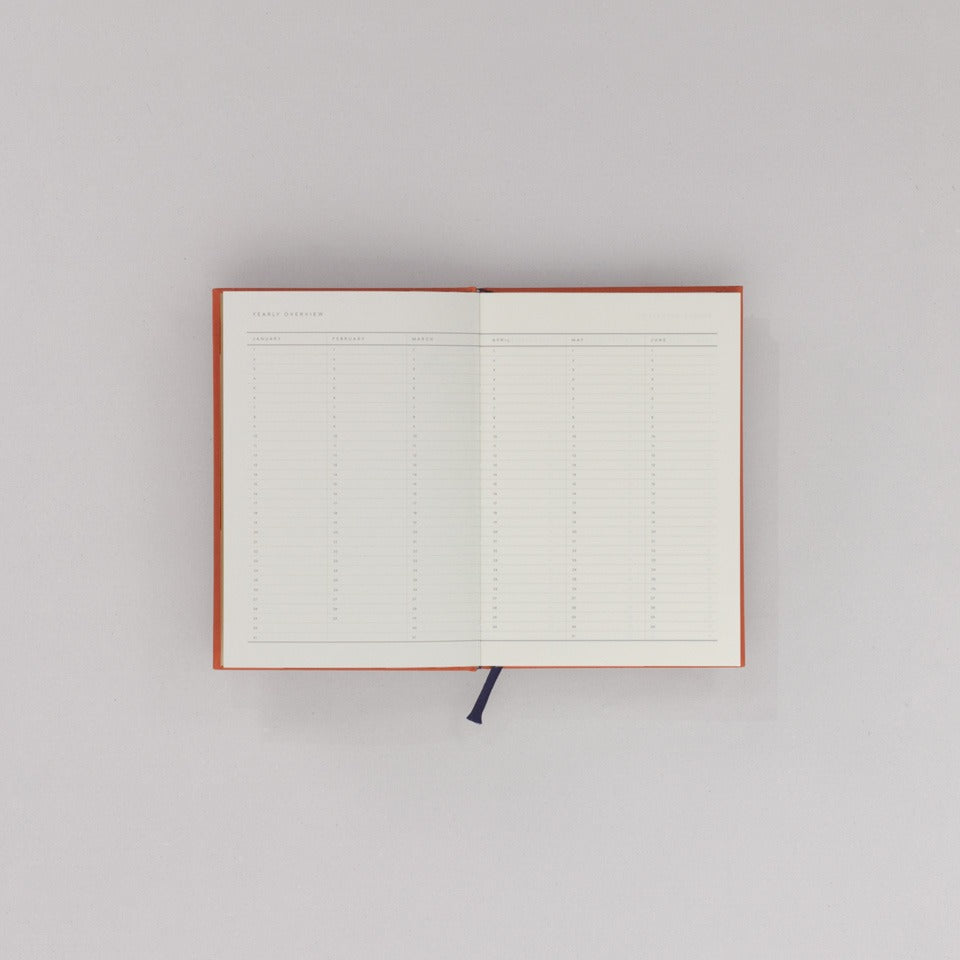 Notem Even Weekly Journal undatiert rostrot – undatierter Kalender