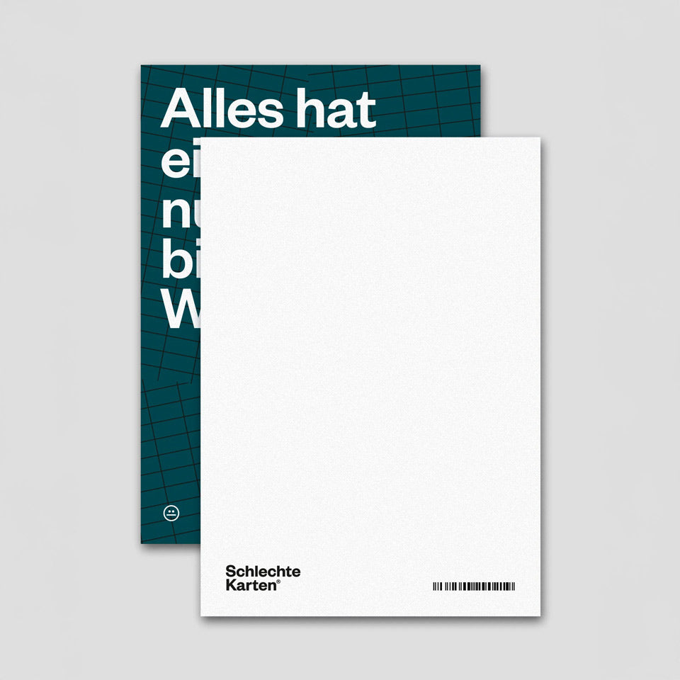 Schlechte Karten Postkarte Alles hat ein Ende – Postkarten