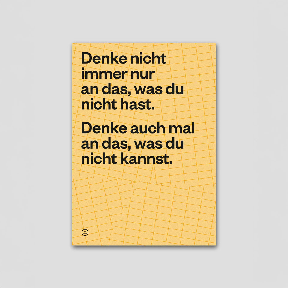 Schlechte Karten Postkarte Das, was du nicht hast – Postkarten