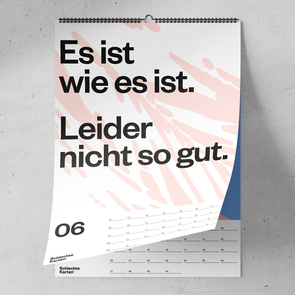 Schlechte Karten demotivierender Wandkalender 2026 – Lustige Kalender