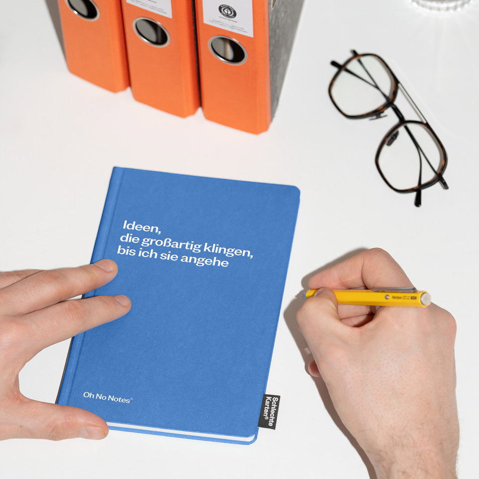 Schlechte Karten Oh No Notes Notizbuch hellblau – Notizbücher & Hefte