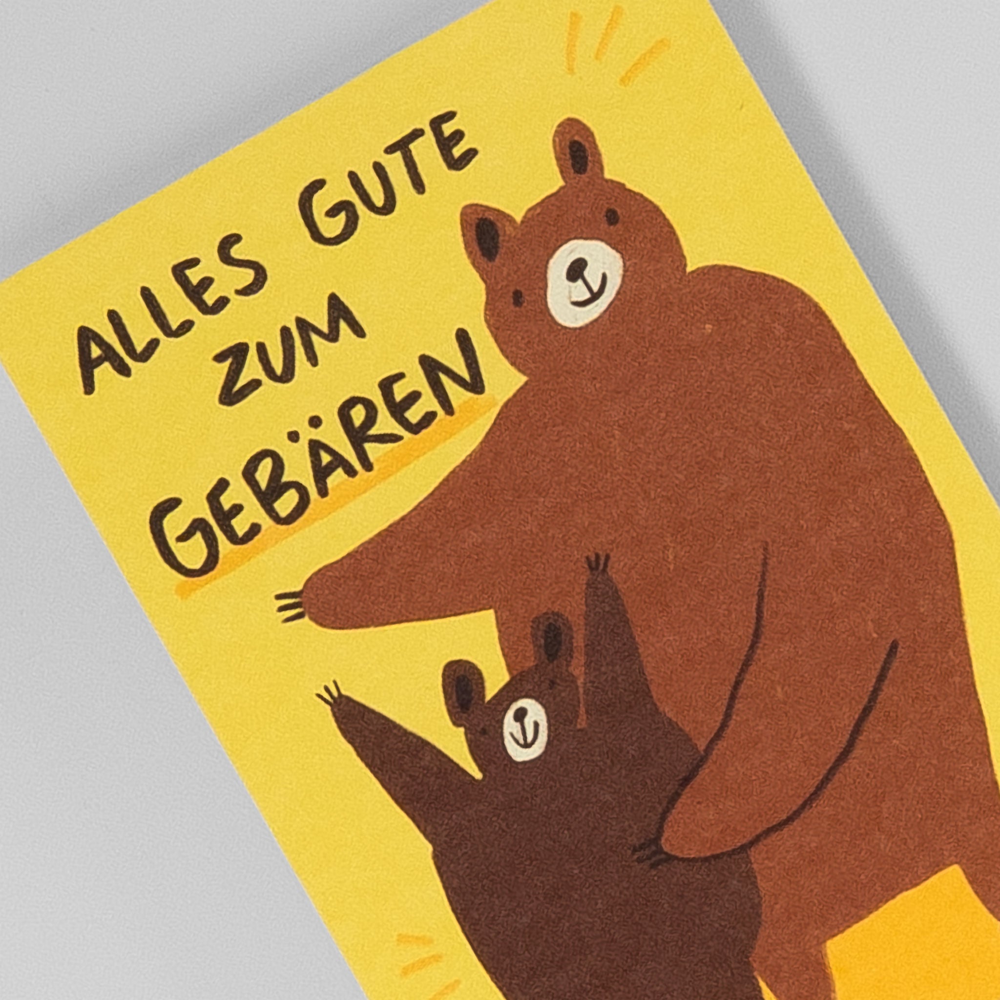Detailansicht der Slinga Postkarte „Alles Gute zum Gebären“