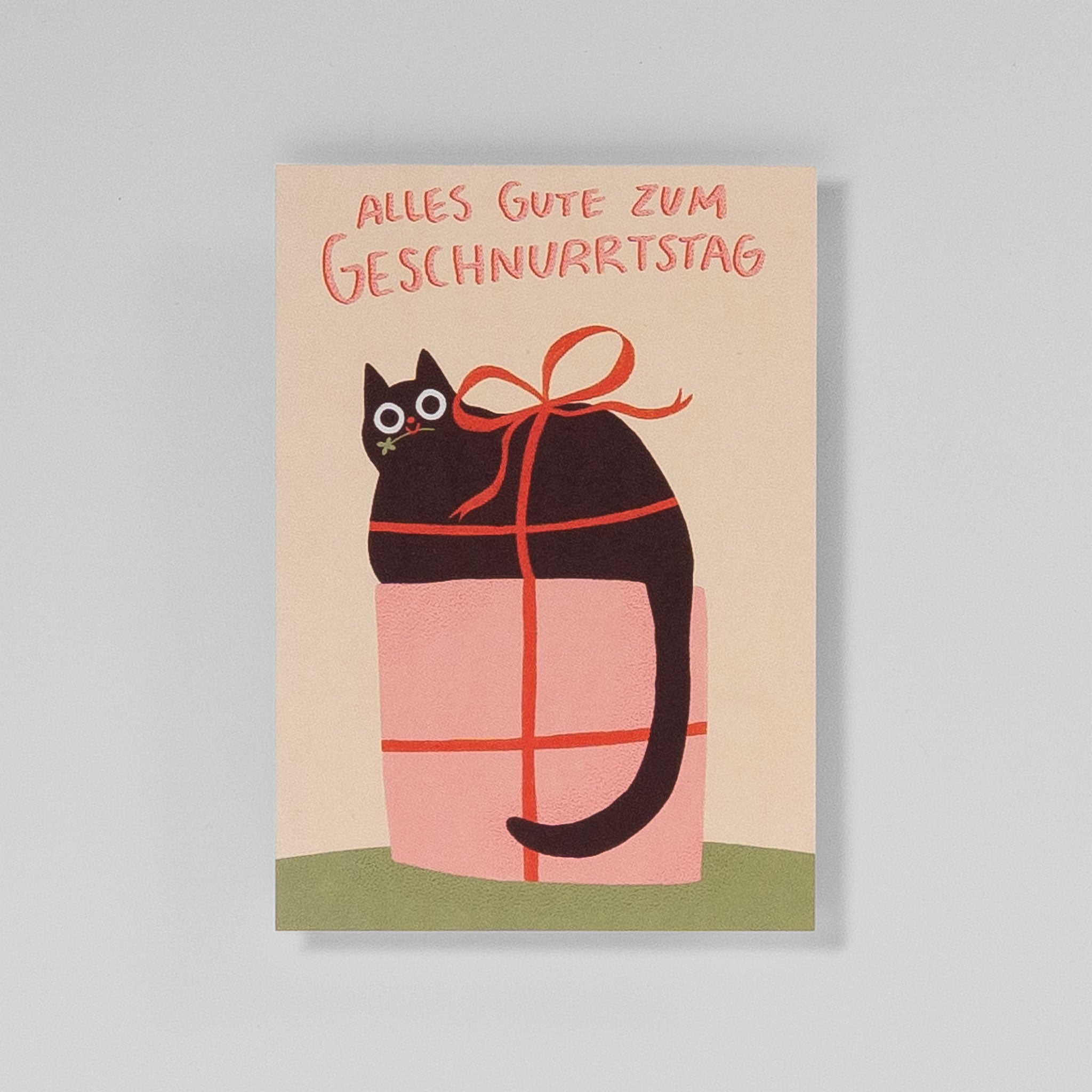 Slinga Postkarte „Alles Gute zum Geschnurrtstag“ – Geburtstagskarte mit Katzenmotiv