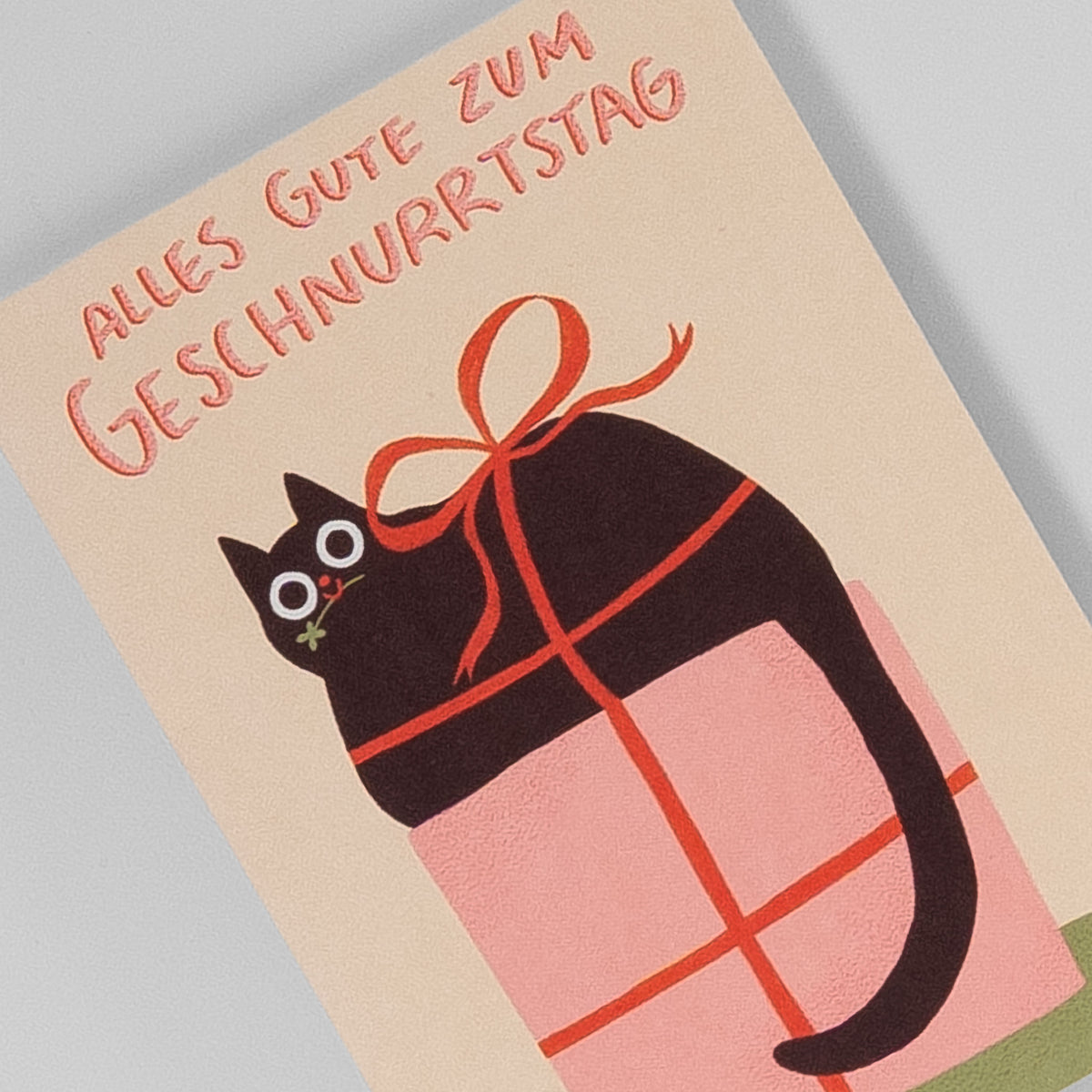 Detailansicht der Slinga Postkarte „Alles Gute zum Geschnurrtstag“