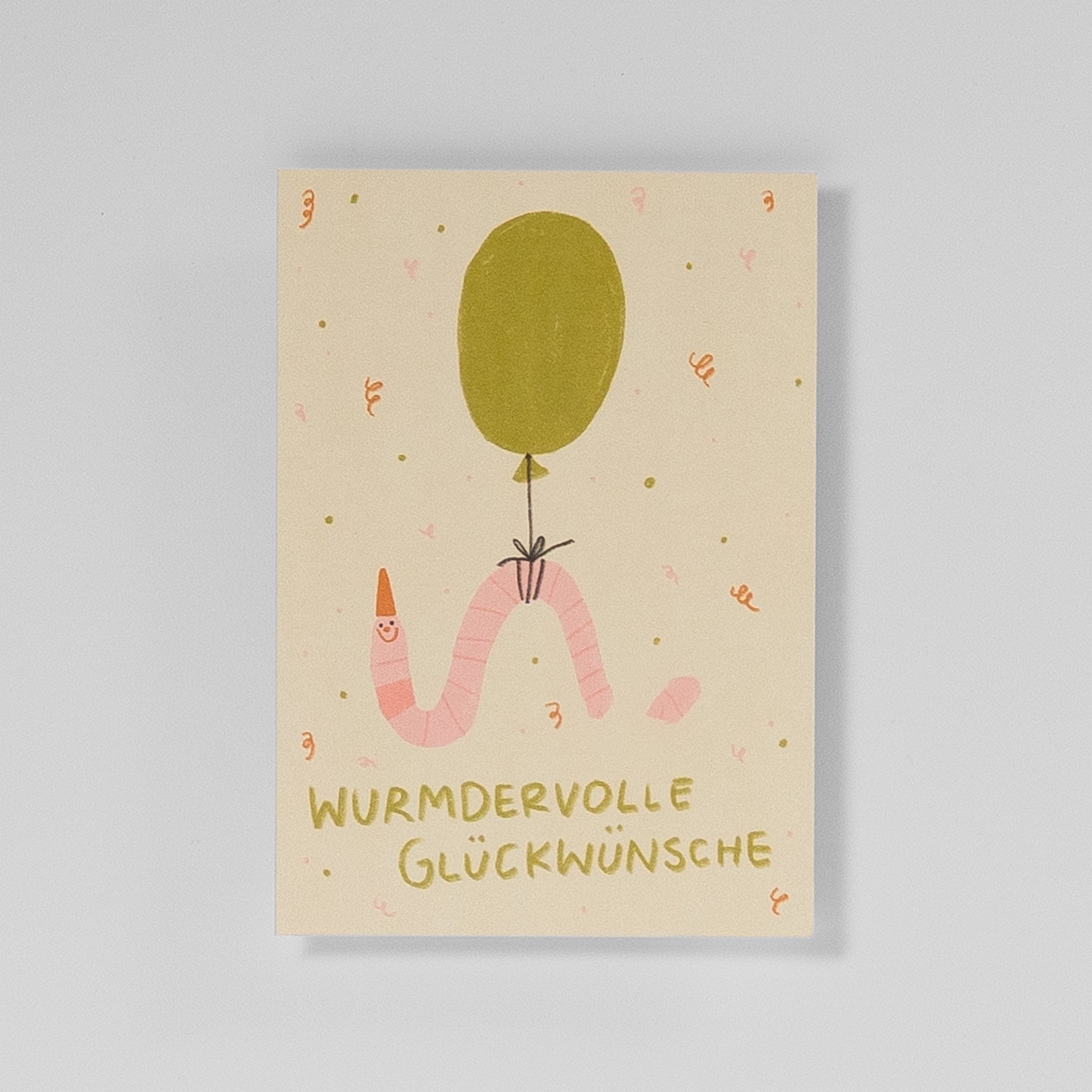 Slinga Postkarte „Wurmdervolle Glückwünsche“ – Geburtstagskarte