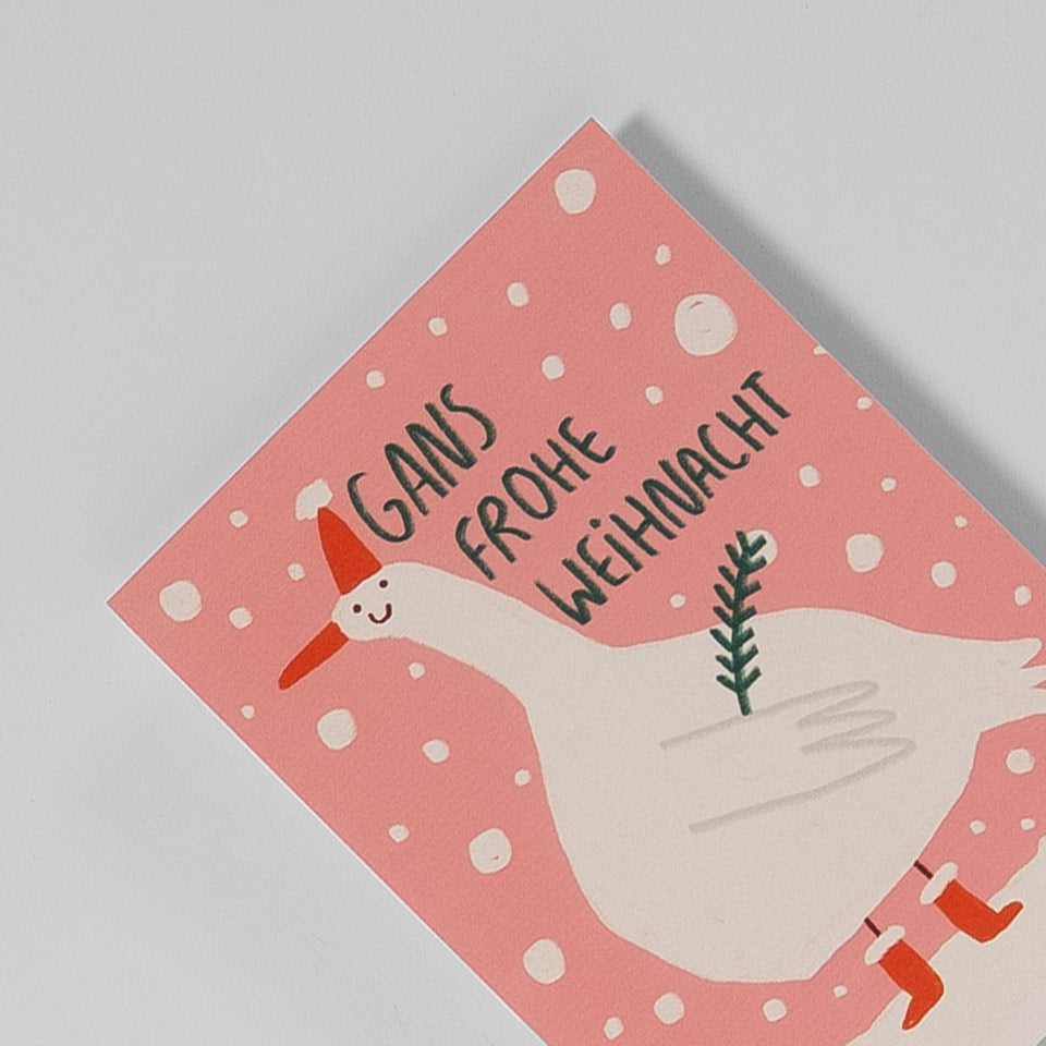 Slinga Weihnachtspostkarte Gans frohe Weihnacht – Postkarten