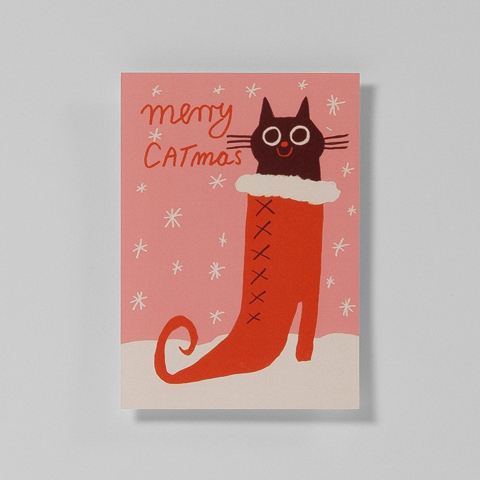 Slinga Weihnachtspostkarte Merry Catmas – Postkarten