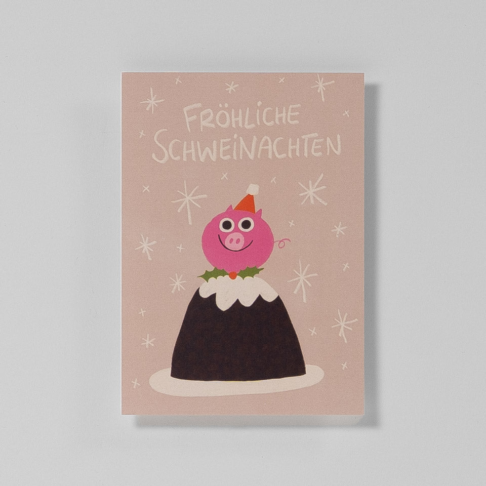 Slinga Weihnachtspostkarte Fröhliche Schweinachten – Postkarten