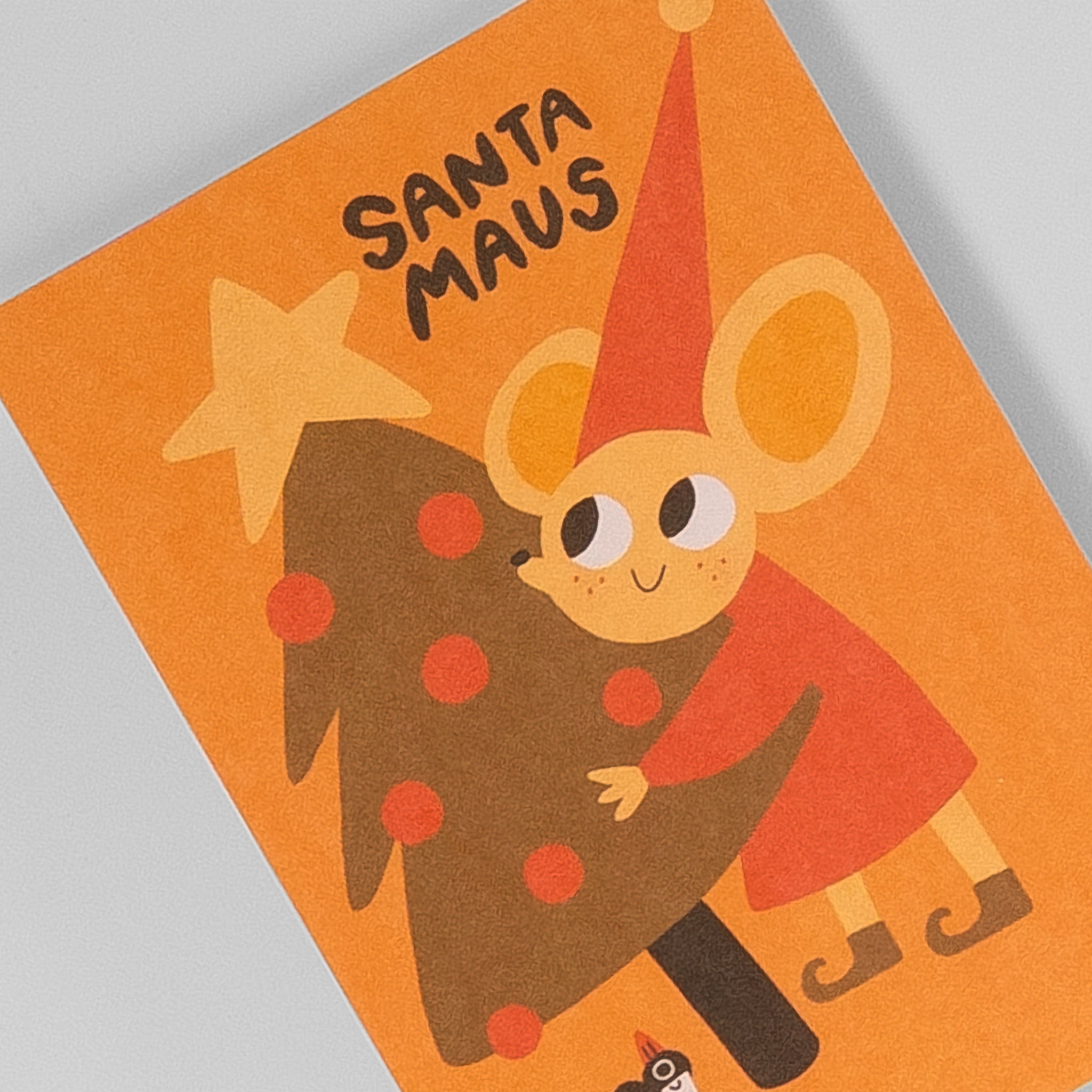 Detailansicht der Slinga Postkarte „Santa Maus“