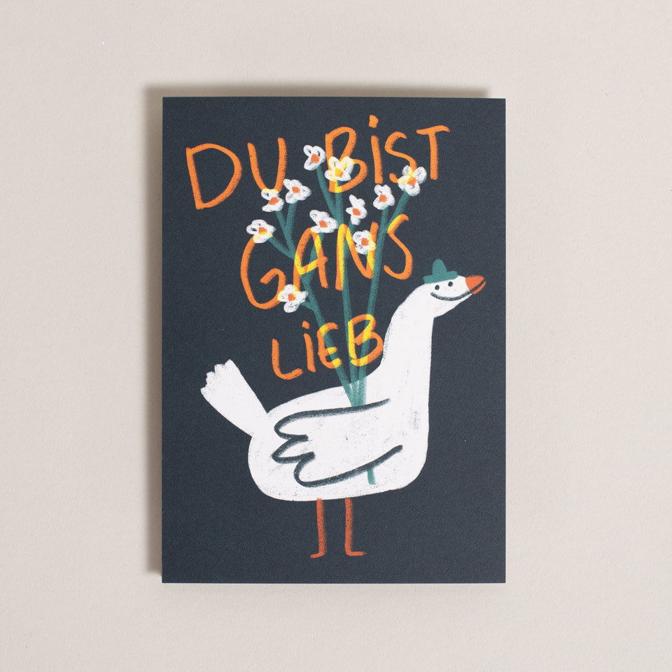 Slinga Postkarte Gans lieb – Postkarten