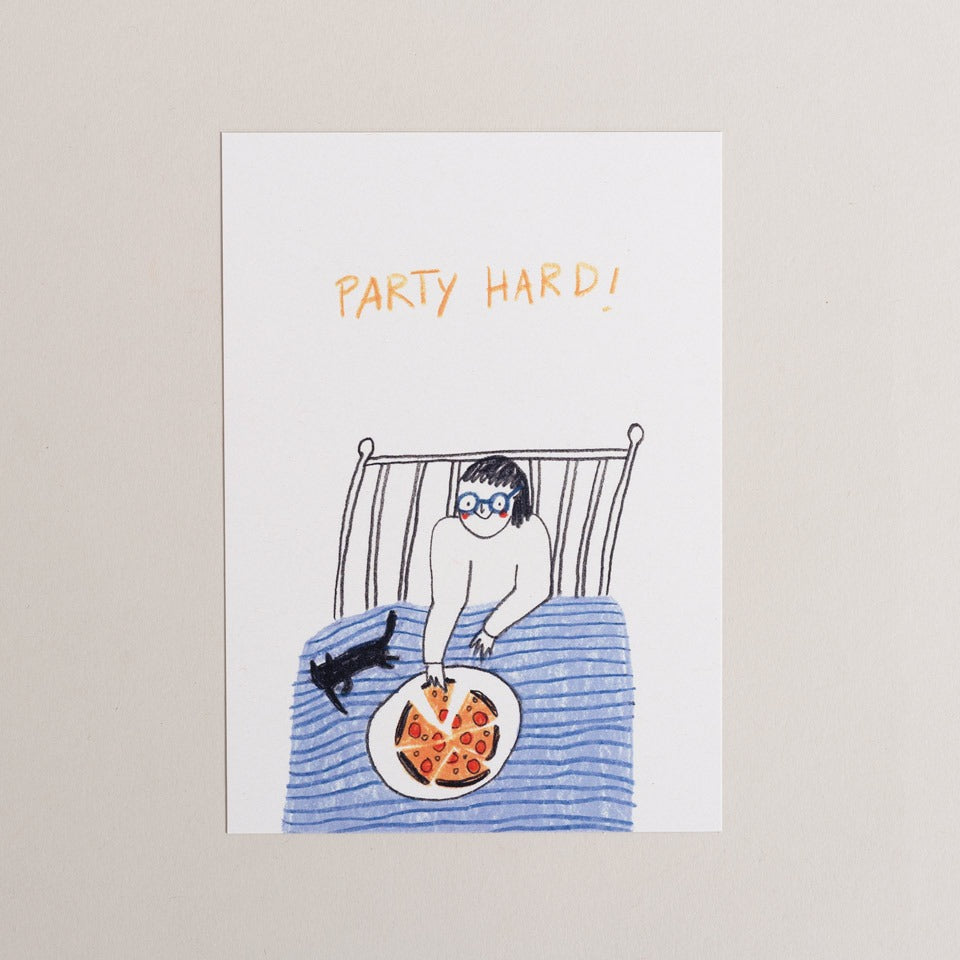 Slinga Postkarte Party hard – Postkarten