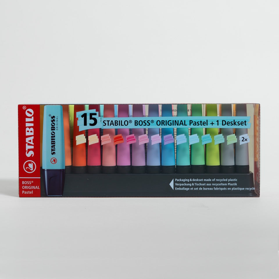 Stabilo Boss 15er Set Textmarker pastell – Filzstifte/Fineliner