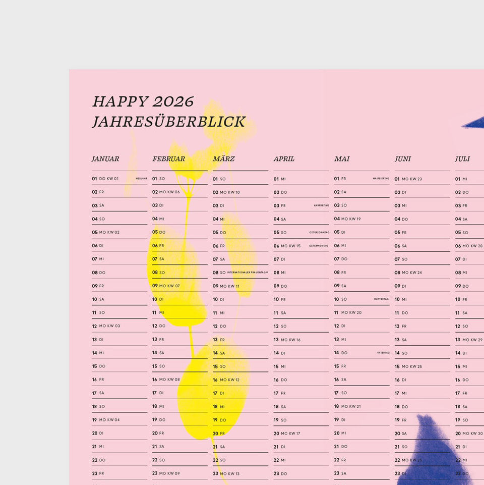 Studio Sandrine Wandkalender Happy 2026 A2 quer – Wandkalender