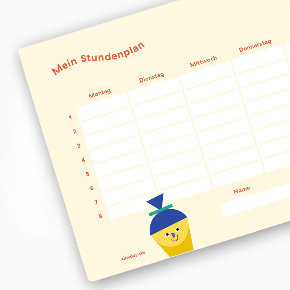 tinyday Stundenplan Einschulung A5 – Schule