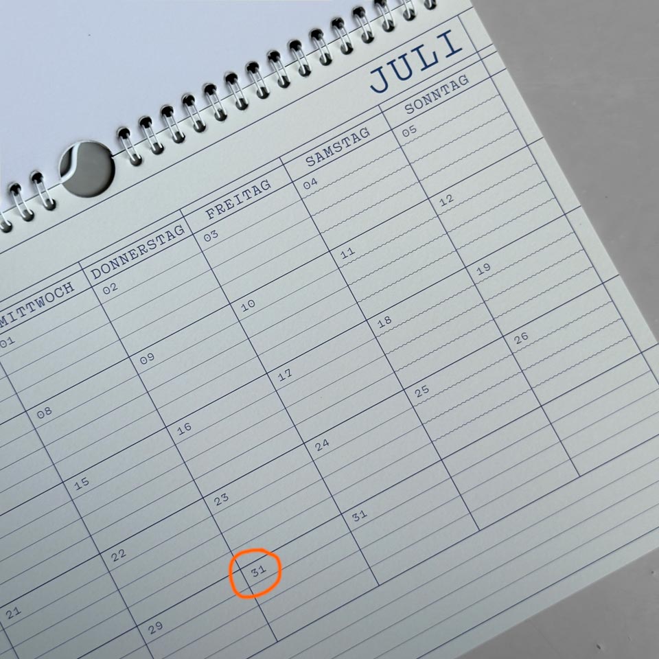 B-Ware: Eisenhauer Monatskalender 2026 für Tisch und Wand / A4