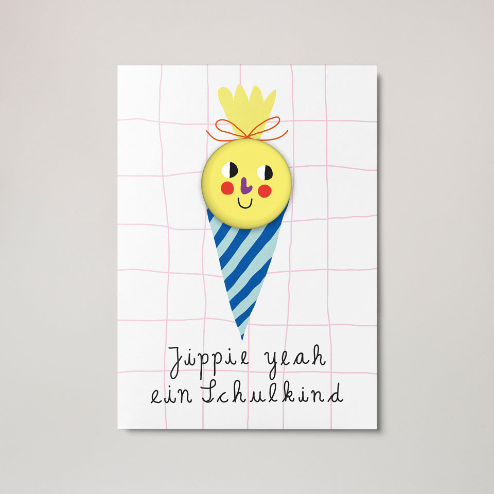 Unter Pinien Button Zuckertüte – Schule