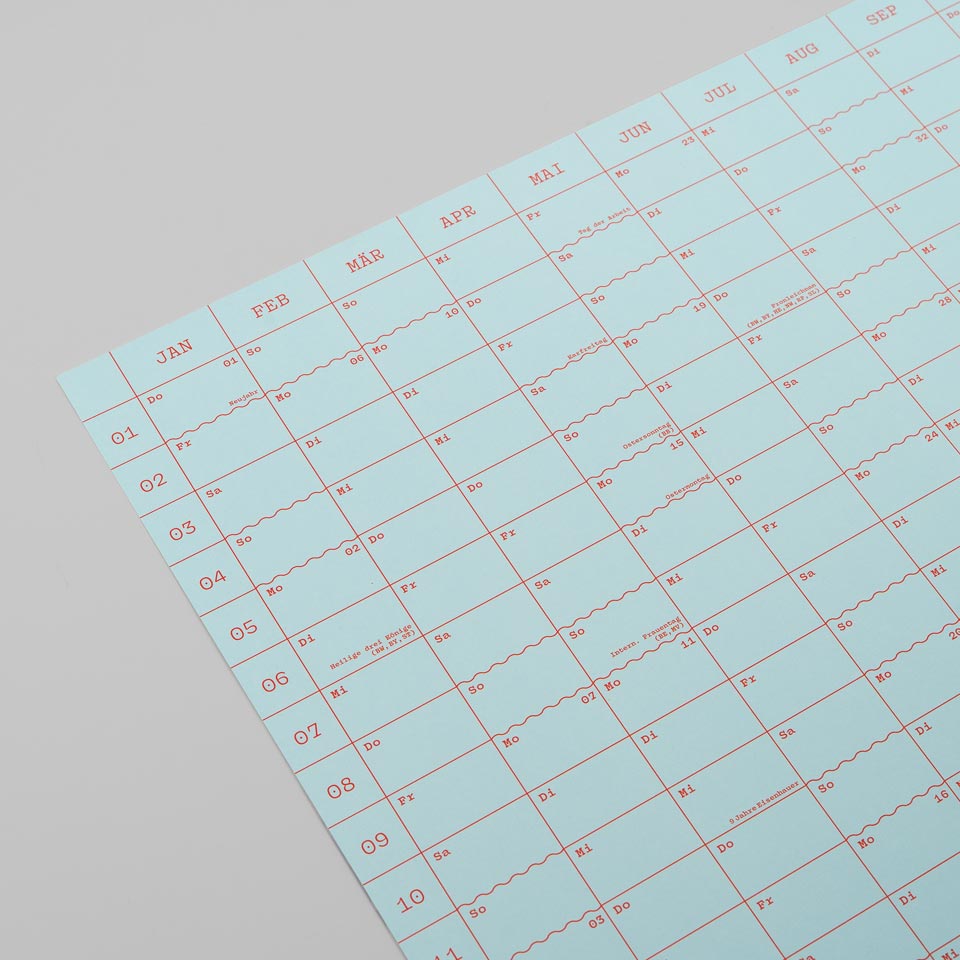 Eisenhauer Wandkalender 2026 Doppelseitig hellblau – Wandkalender