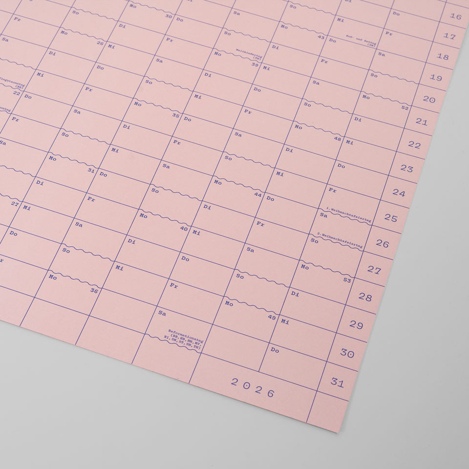 Eisenhauer Wandkalender 2026 Doppelseitig rosa – Wandkalender