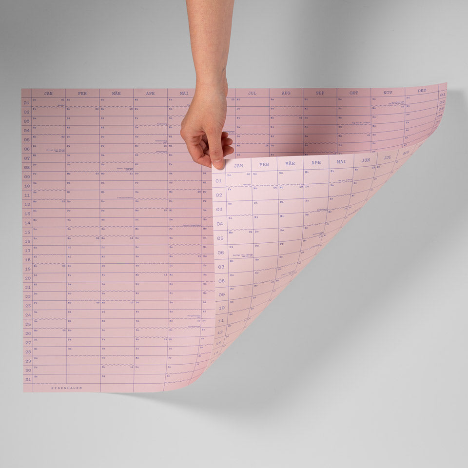 Eisenhauer Wandkalender 2026 Doppelseitig rosa – Wandkalender