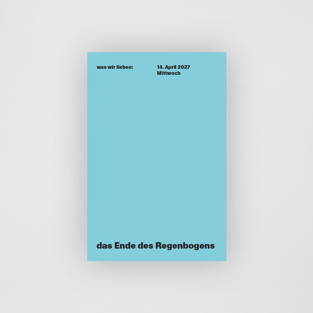 Kalenderblatt April vom Was wir lieben Abreißkalender 2027, hellblaues Papier